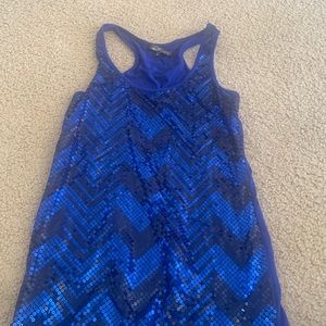 Large blue sequin top
